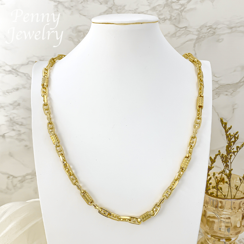 Dubai Men'S Fashion - Collier de déclaration à chaîne dorée