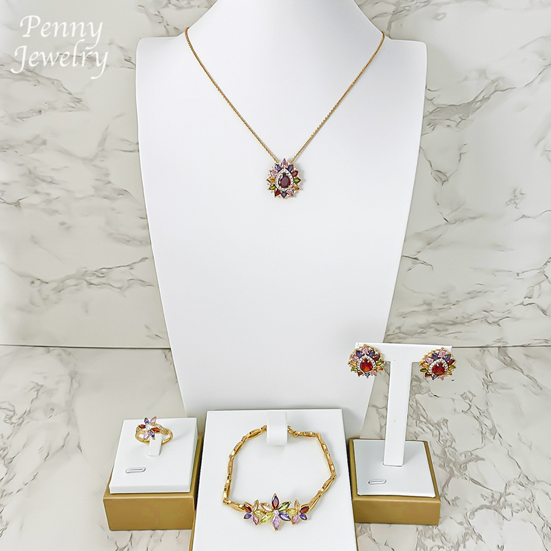 Dubai Men'S Fashion - Bijoux de luxe en zircone, ensemble