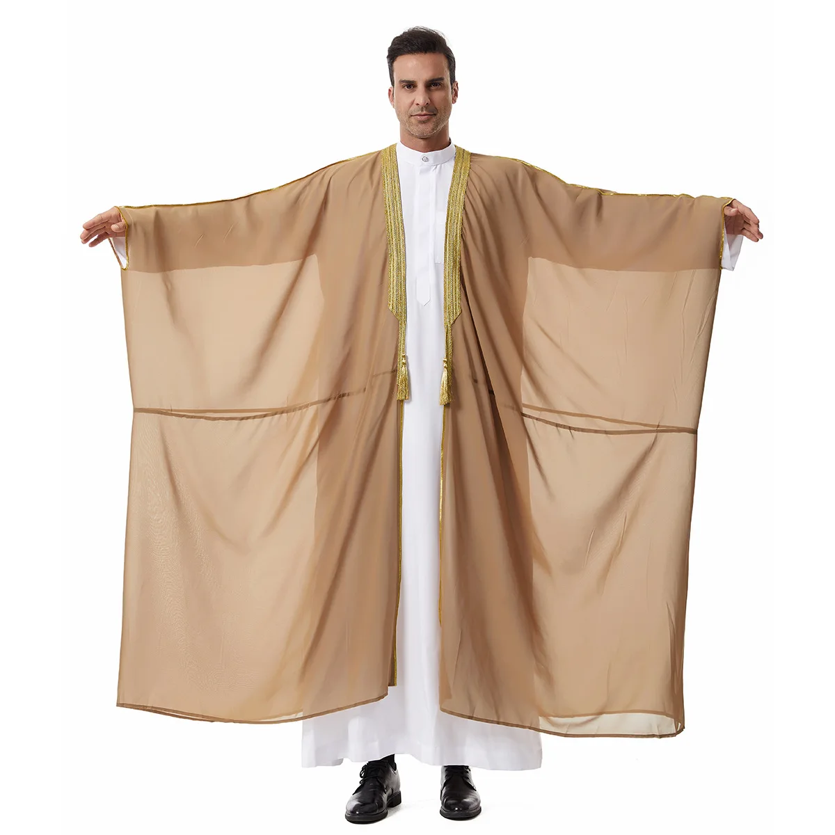 Dubai Men'S Fashion - Dubaï saoudien Abaya ouvert Kimono hommes