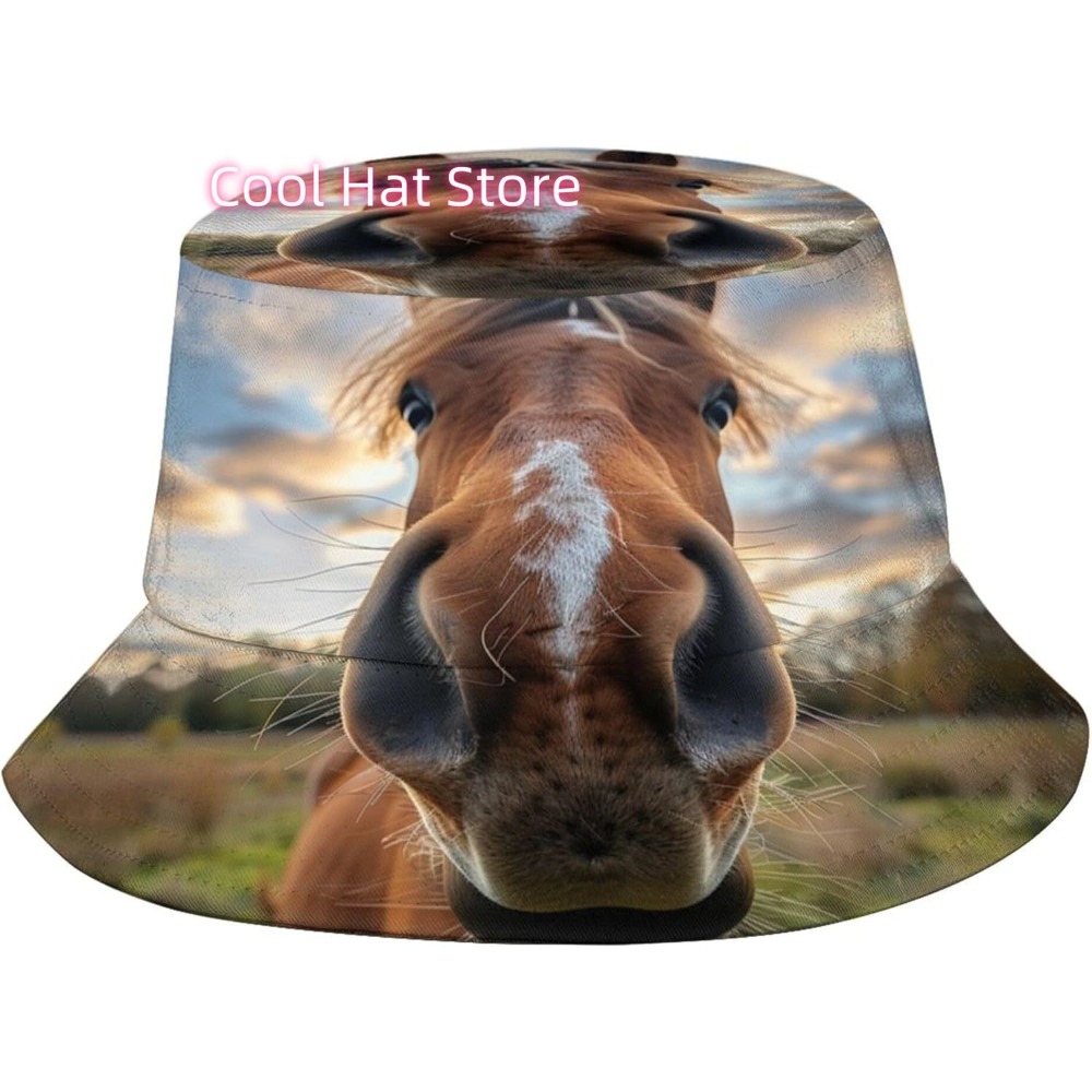 Mens Fashion Bucket Hat - Cheval 6 cheval de course seau