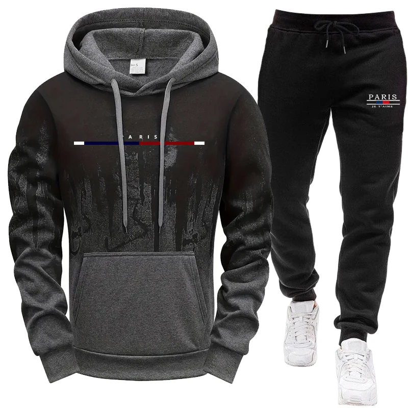 Mens Fashion Workwear - Ensemble Homme/Haut à Capuche/Pantalon – Survêtement