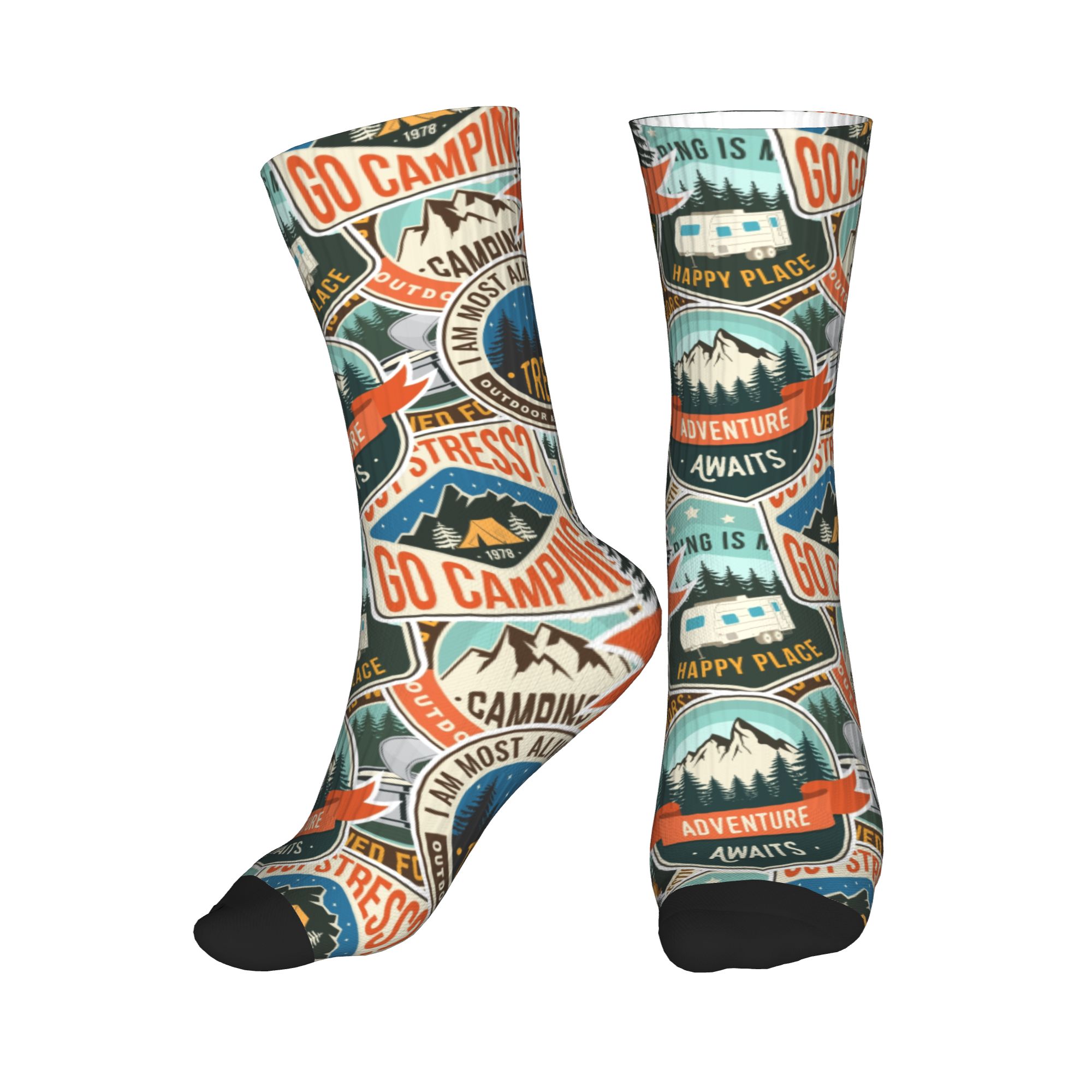 Men Fashion Vintage - Chaussettes unisexes respirantes et chaudes imprimées