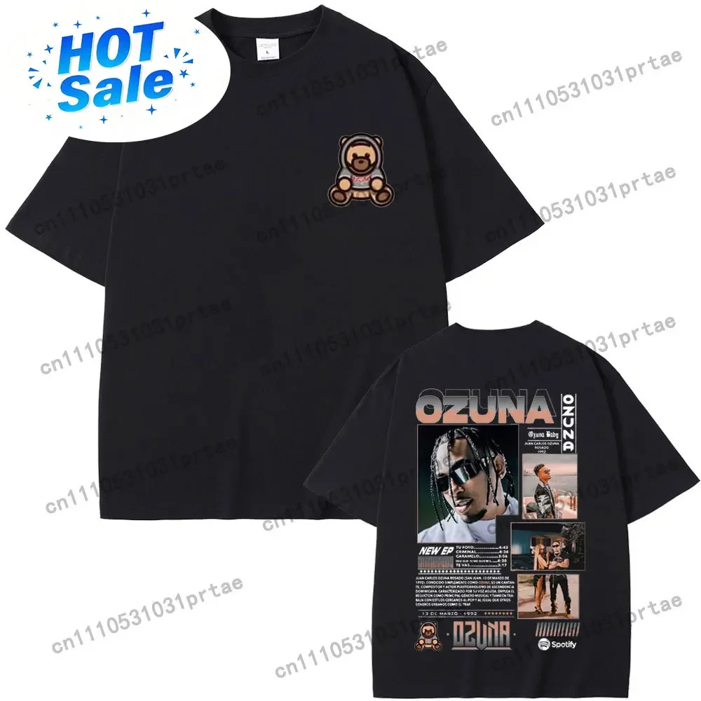 Men'S Fashion Oversized T Shirt - T-shirt imprimé double face Rapper Ozuna