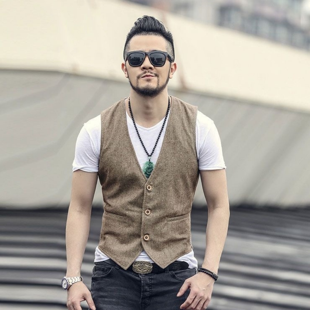 Formal Waistcoat Vest - Gilet en lin pour homme à