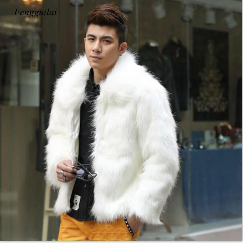 Men'S Fashion Leather Jacket - Homme veste Faux cuir hommes blanc