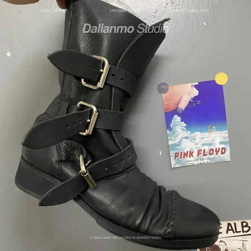 Bottes de moto en cuir véritab - Men Fashion Vintage avis et prix