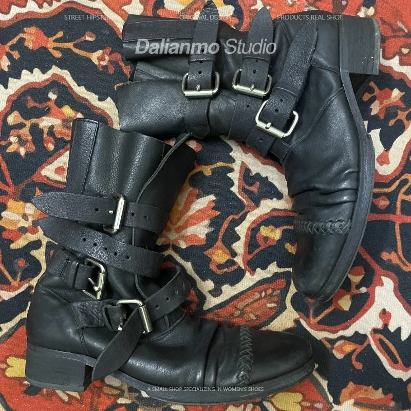 Bottes de moto en cuir véritab - Men Fashion Vintage avis et prix