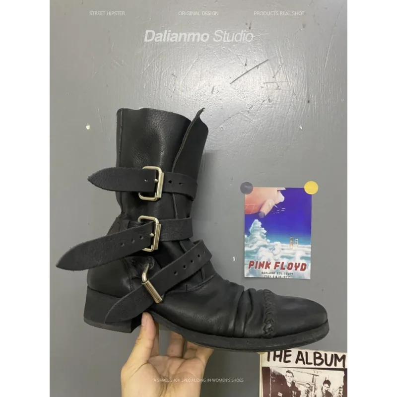 Bottes de moto en cuir véritab - Men Fashion Vintage avis et prix