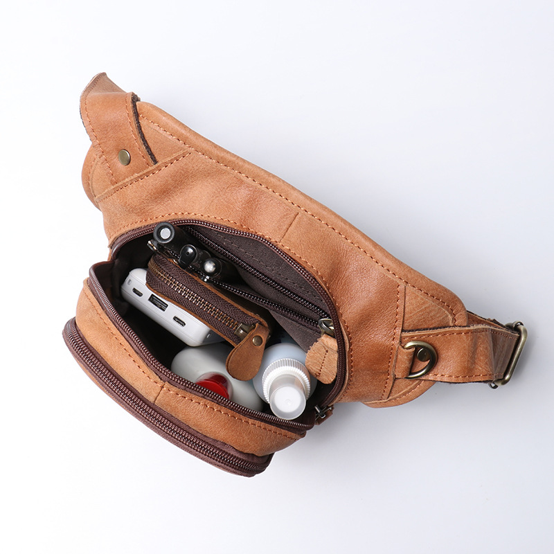 Sac banane en cuir véritable p - Men'S Fashion Bag avis et prix
