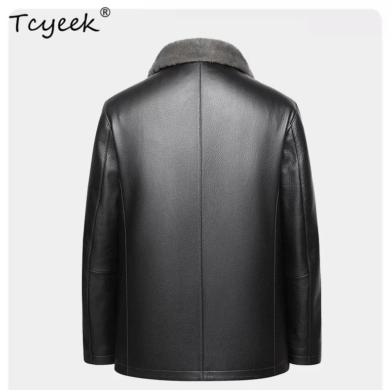 Veste en cuir véritable de cer - Men'S Fashion Leather Jacket avis et prix