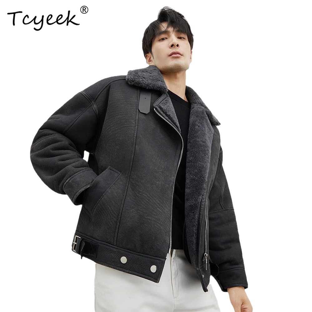 Tcyeek – manteau en fourrure d - Men'S Fashion Leather Jacket avis et prix