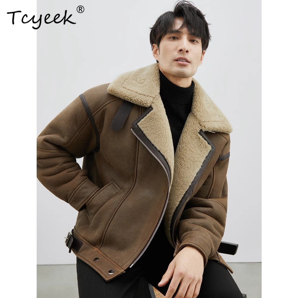 Tcyeek – manteau en fourrure d - Men'S Fashion Leather Jacket avis et prix