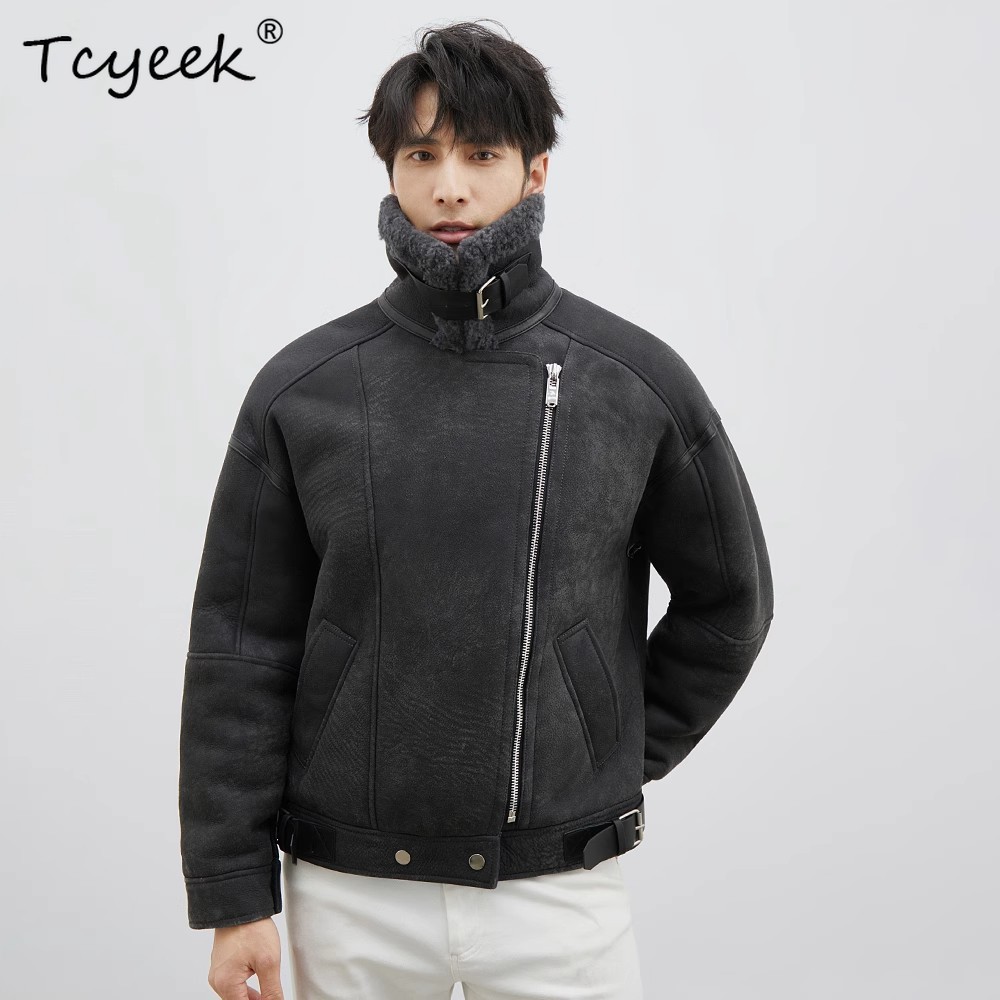Tcyeek – manteau en fourrure d - Men'S Fashion Leather Jacket avis et prix