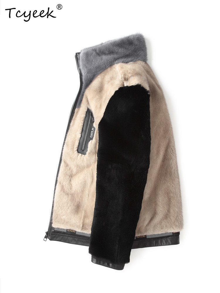 Manteau en fourrure de vison b - Men'S Fashion Leather Jacket avis et prix