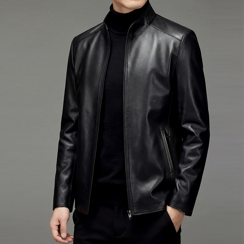 Veste en cuir véritable 100% p - Men'S Fashion Leather Jacket avis et prix