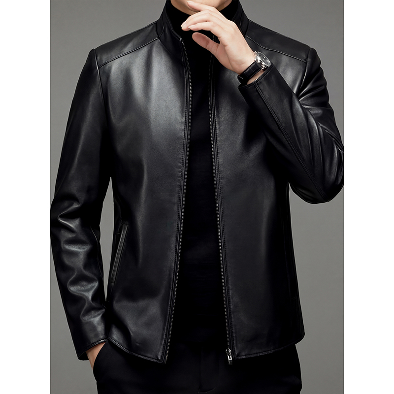 Veste en cuir véritable 100% p - Men'S Fashion Leather Jacket avis et prix