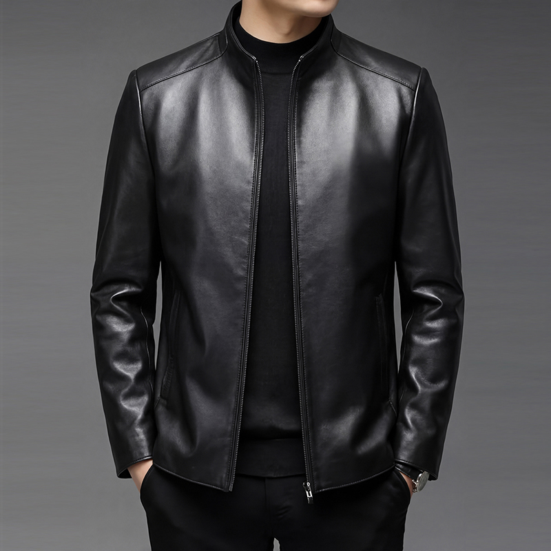 Veste en cuir véritable 100% p - Men'S Fashion Leather Jacket avis et prix