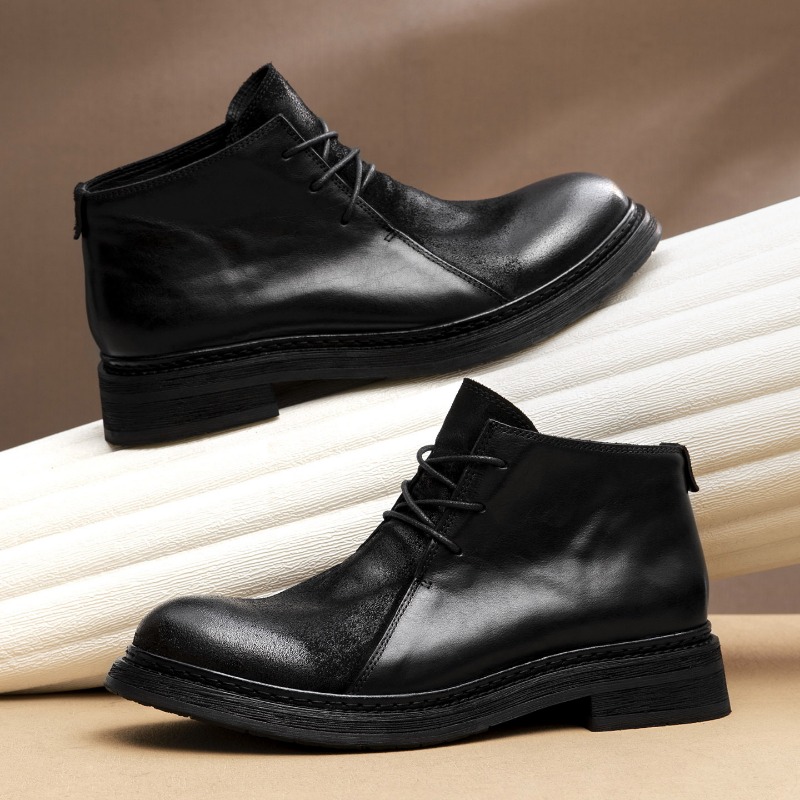 Bottes en cuir véritable vinta - Men Fashion Vintage avis et prix