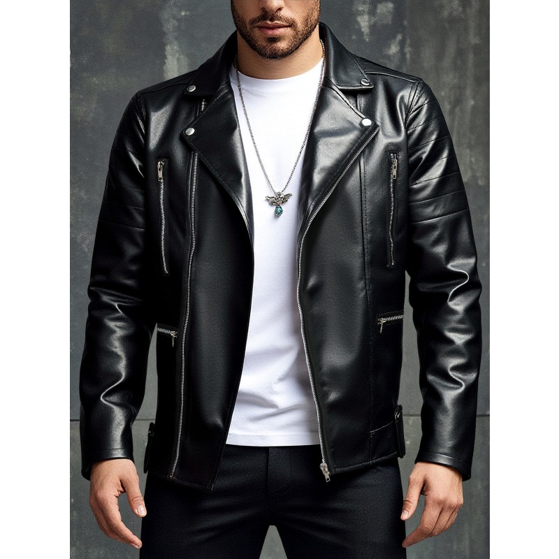 Nouvelle veste en cuir pour ho - Men'S Fashion Leather Jacket avis et prix