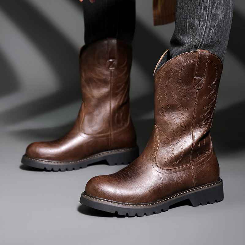 Mode hommes bottes De Cowboy n - Men Fashion Vintage avis et prix