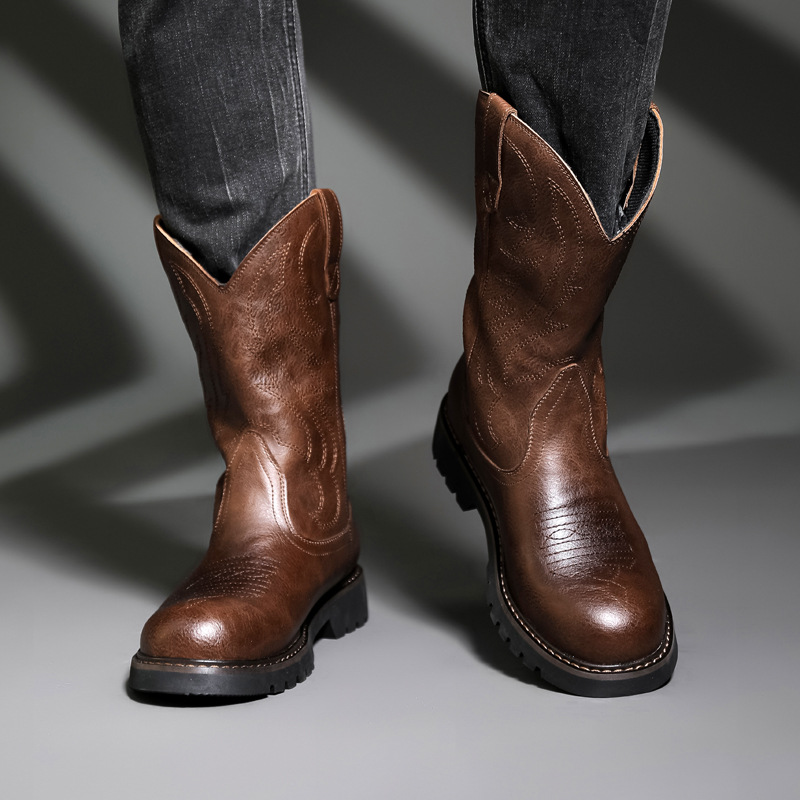 Mode hommes bottes De Cowboy n - Men Fashion Vintage avis et prix