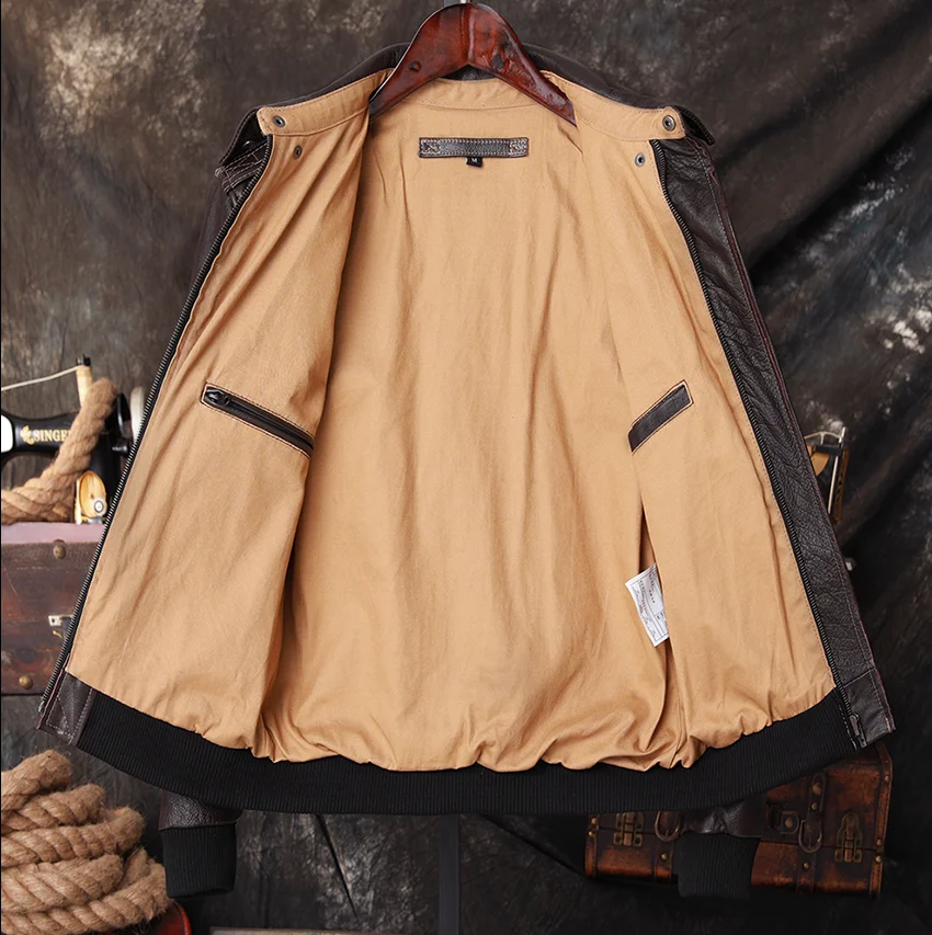 Blouson aviateur A2 en cuir vé - Men'S Fashion Leather Jacket avis et prix