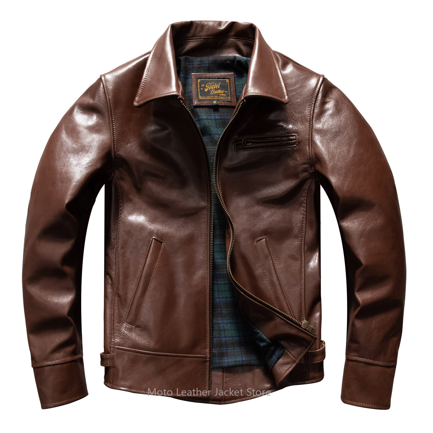 Veste en cuir de chèvre pleine - Men'S Fashion Leather Jacket avis et prix