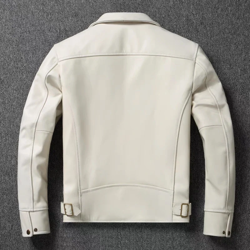 Veste en cuir véritable pour h - Men'S Fashion Leather Jacket avis et prix