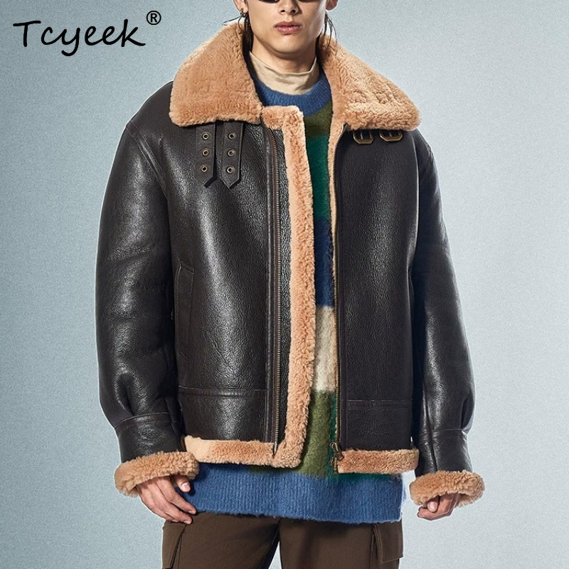 Manteau en fourrure de mouton  - Men'S Fashion Leather Jacket avis et prix