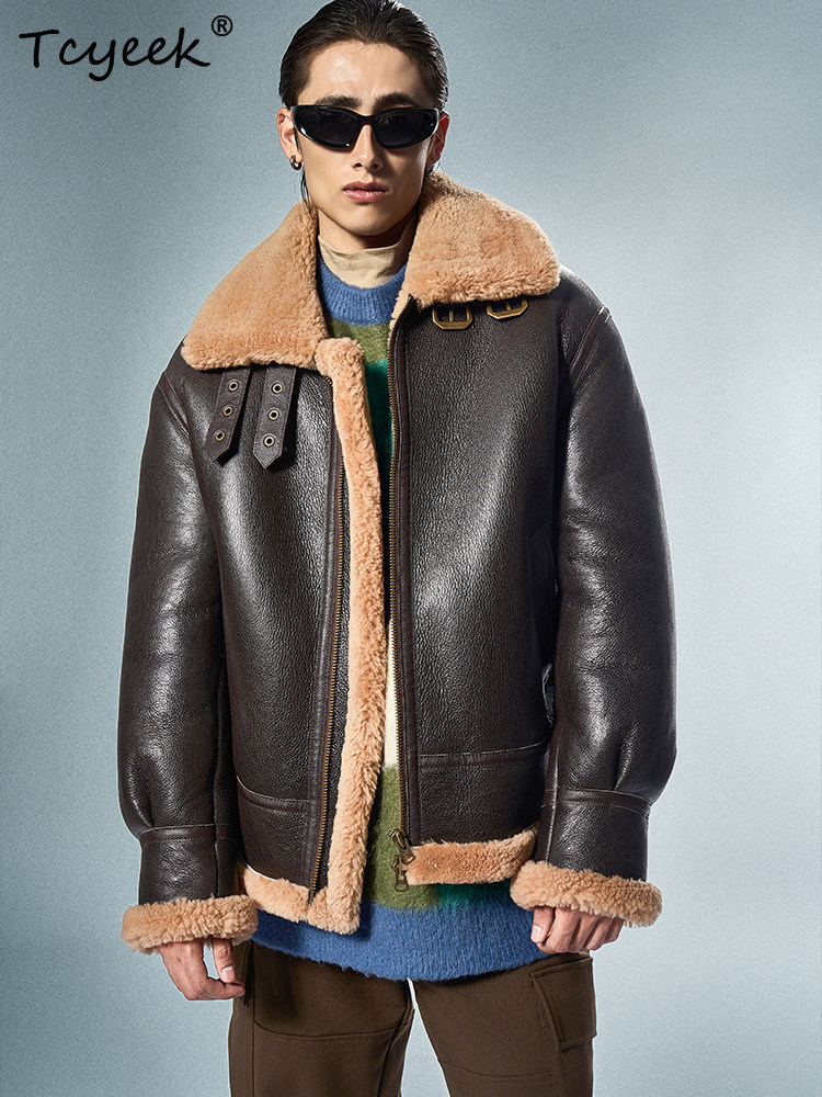 Manteau en fourrure de mouton  - Men'S Fashion Leather Jacket avis et prix