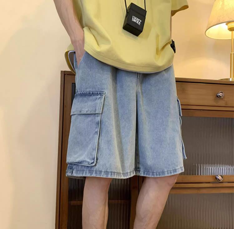 Shorts cargo en jean coréens p - Mens Fashion Denim avis et prix
