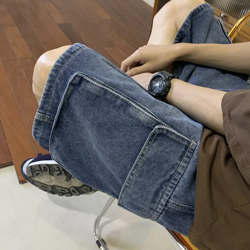 Shorts cargo en jean coréens p - Mens Fashion Denim avis et prix
